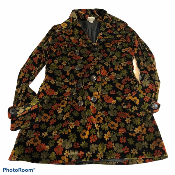 Jackets & Blazers - Vintage Velvet 70’s Floral Jacket